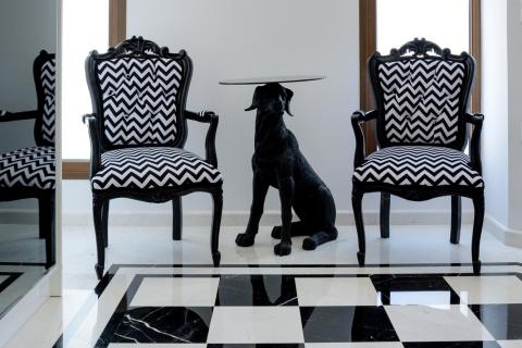 entrance hall, residence, interior design, Lefteris Martakis, architect, architecture, love my job, black and white, kare, black dog