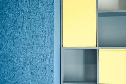 blue, yellow, selves, interior design, living room blue, yellow, selves, interior design, living room