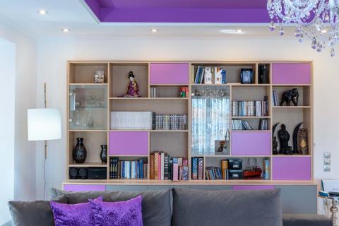 design, furniture, my design, δρυς, λάκα, ροζ, μωβ, σχέδιο, έπιπλο, σαλόνι εσωτερική διακόσμηση, χρώμα, χρώματα, Λευτέρης Μαρτάκης, interior design, residence, color, colors