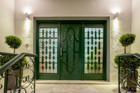 lightning, residence, surroundings, home, green, lights, entrance
